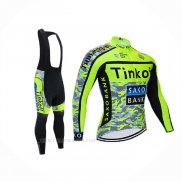 2021 Ropa Ciclismo Tinkoff Amarillo Mangas Largas y Culotte Lunga