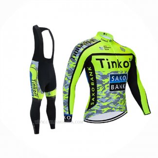 2021 Ropa Ciclismo Tinkoff Amarillo Mangas Largas y Culotte Lunga