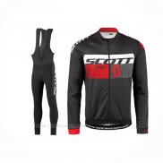 2016 Ropa Ciclismo Scott Rojo Negro Mangas Largas Y Culotte Lunga