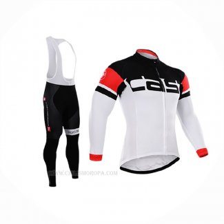 2015 Ropa Ciclismo Castelli Negro Blanco Mangas Largas y Culotte Lunga