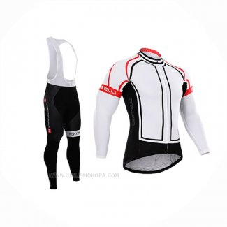 2015 Ropa Ciclismo Castelli Blanco Mangas Largas y Culotte Lunga