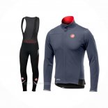 2019 Ropa Ciclismo Castelli Gris Rojo Mangas Largas y Culotte Lunga