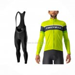 2022 Ropa Ciclismo Castelli Brillante Verde Mangas Largas y Culotte ioui028