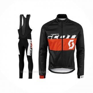 2016 Ropa Ciclismo Scott Naranja Negro Mangas Largas Y Culotte Lunga