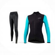 2021 Ropa Ciclismo Mujer Nalini Negro Mangas Largas y Culotte Lunga