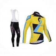 2014 Ropa Ciclismo Scott Amarillo Negro Mangas Largas Y Culotte Lunga