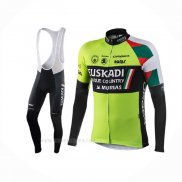 2017 Ropa Ciclismo Euskadi Negro Verde Mangas Largas y Culotte Lunga