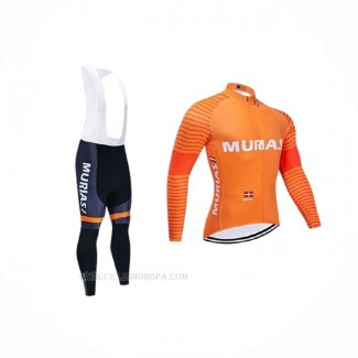 2020 Ropa Ciclismo Euskadi Murias Naranja Mangas Largas y Culotte Lunga