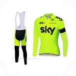 2016 Ropa Ciclismo Sky Verde Mangas Largas y Culotte Lunga