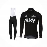 2017 Ropa Ciclismo Sky Profundo Negro Mangas Largas y Culotte Lunga