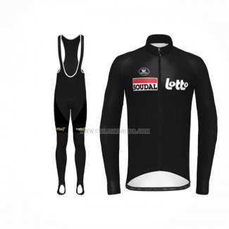 2022 Ropa Ciclismo Lotto Soudal Negro Mangas Largas y Culotte ioui012