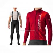 2023 Ropa Ciclismo Castelli Rojo Mangas Largas y Culotte Largo