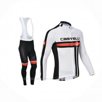 2013 Ropa Ciclismo Castelli Blanco Mangas Largas y Culotte Lunga