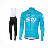 2017 Ropa Ciclismo Sky Azur Mangas Largas y Culotte Lunga