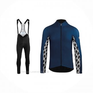 2021 Ropa Ciclismo Assos Azul Mangas Largas y Culotte Lunga