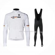 2023 Ropa Ciclismo Alemania Blanco Mangas Largas y Culotte Largo