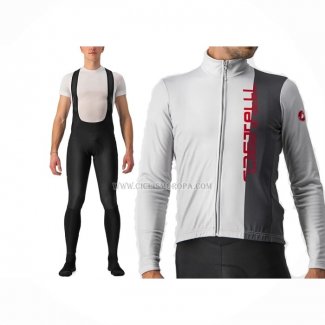 2023 Ropa Ciclismo Castelli Blanco Mangas Largas y Culotte Largo