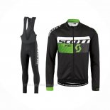 2016 Ropa Ciclismo Scott Verde Negro Mangas Largas Y Culotte Lunga