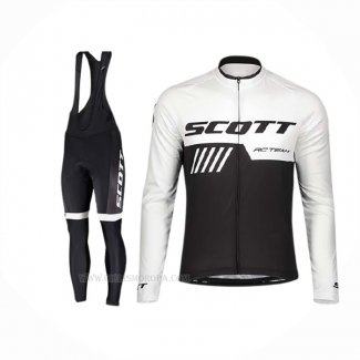 2019 Ropa Ciclismo Scott Negro Blanco Mangas Largas Y Culotte Lunga