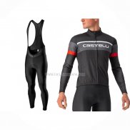 2022 Ropa Ciclismo Castelli Rojo Negro Mangas Largas y Culotte ioui032